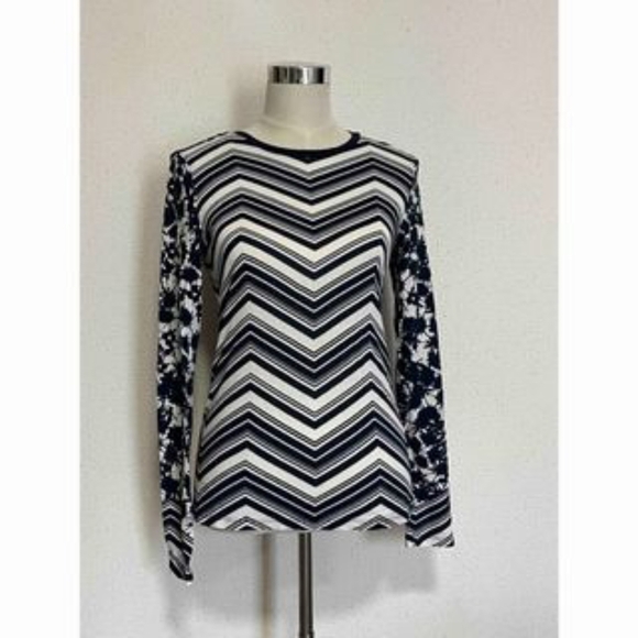 Tory Burch Navy and White Striped 100% Cotton - Picture 1 of 3